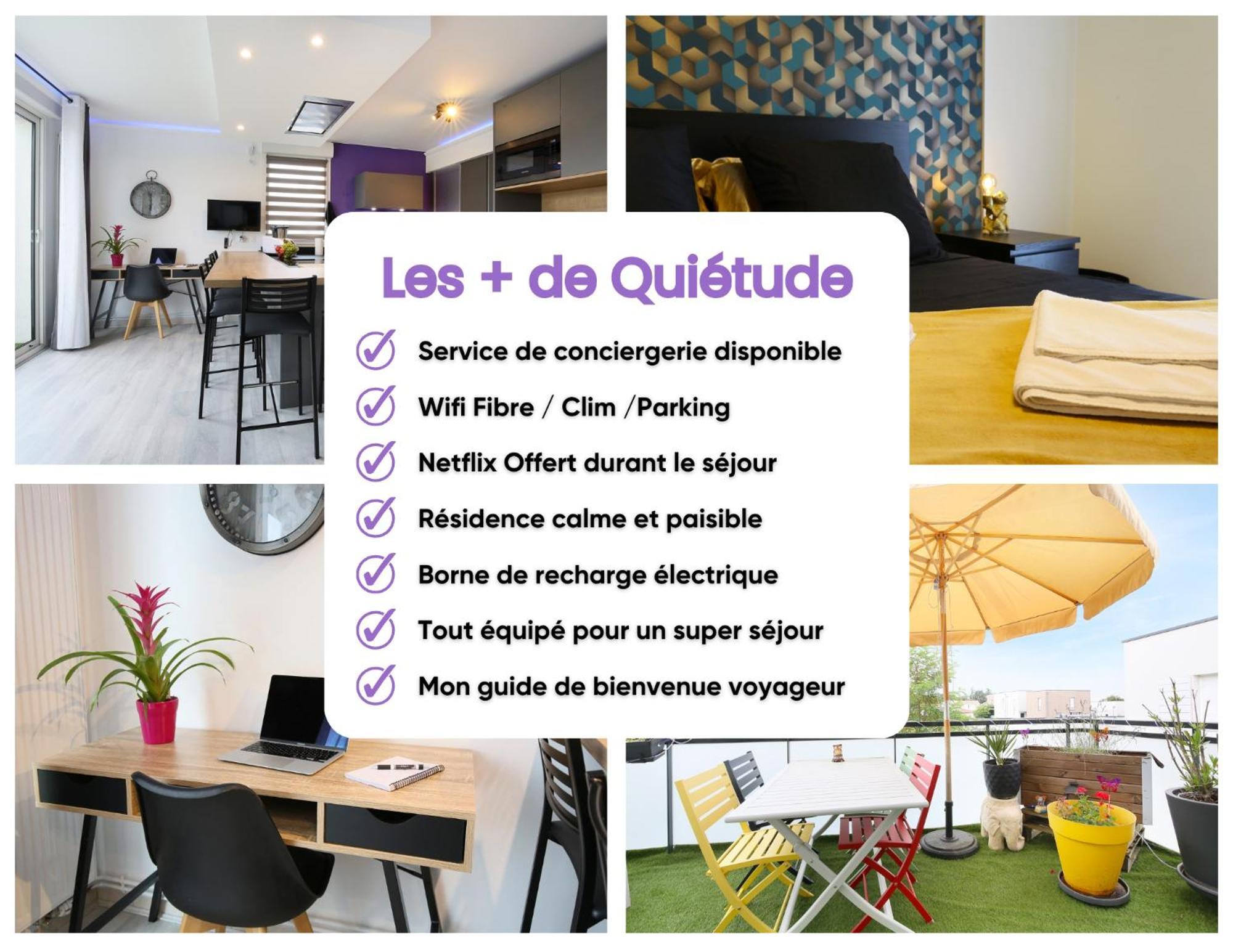 Apartment Quietude - Clim - Parking - Fibre